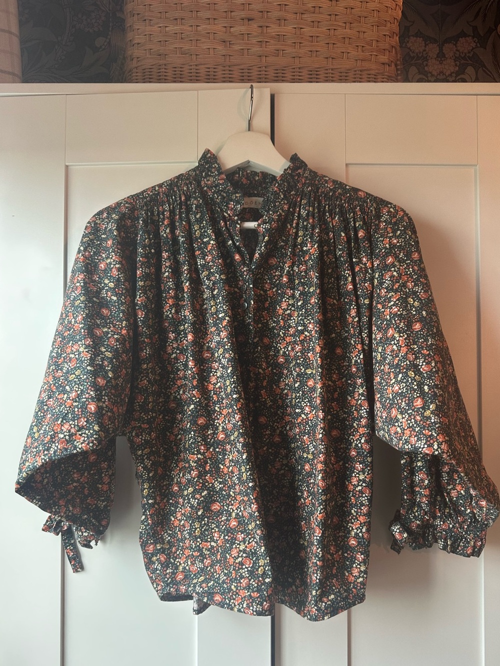 Doen The Rose Top in Black Petit Jardin